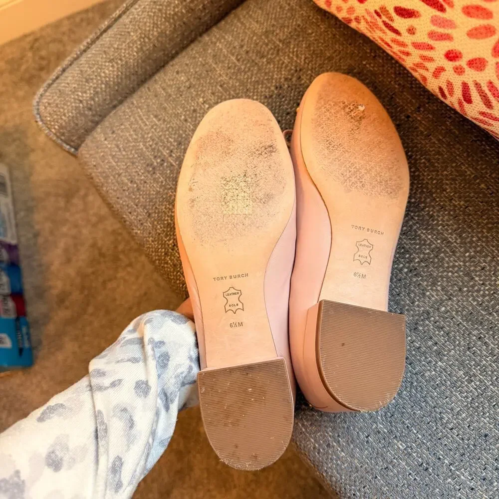 Tory Burch Women's Pink Ballet Block Heel with bow Size 6.5